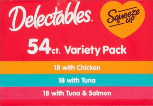 Delectables™ Squeeze Up™ Hand-held Lickable Wet Cat Treats Variety Pack Perspective: top