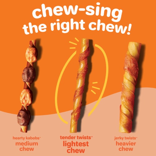 Hartz Oinkies Rawhide Free Chickentastic Tender Twists, 18ct Perspective: top