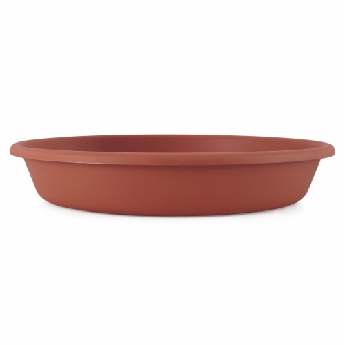 The HC Companies 21 Inch Planter Saucer for Classic Pot Containers, Clay Color Perspective: top