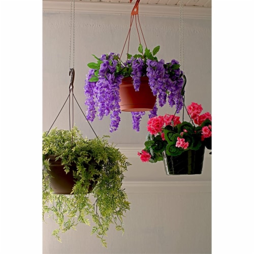 Akro Mils HSI1008B66 Euro Swirl Hanging Basket, Green, 10-Inch Perspective: top