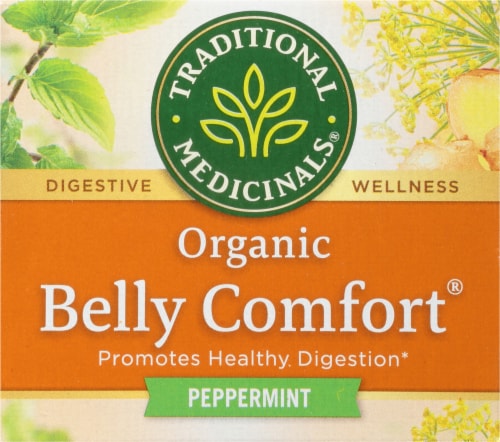 Traditional Medicinals® Belly Comfort® Peppermint Herbal Tea Bags Perspective: top