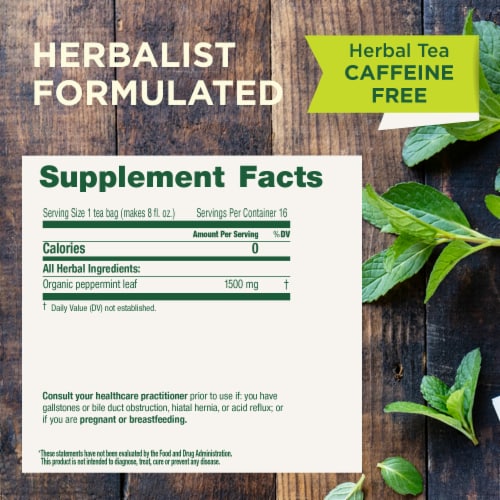 Traditional Medicinals Organic Peppermint Tea Perspective: top