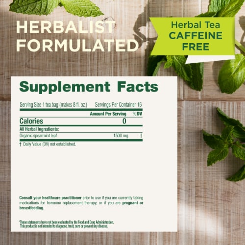 Traditional Medicinals Organic Spearmint Tea Perspective: top