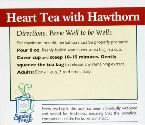 Traditional Medicinals Hawthorn With Hibiscus Herbal Tea Bags 16 Count Perspective: top