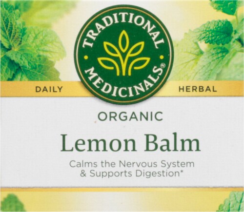 Traditional Medicinals® Organic Lemon Balm Herbal Tea Bags Perspective: top