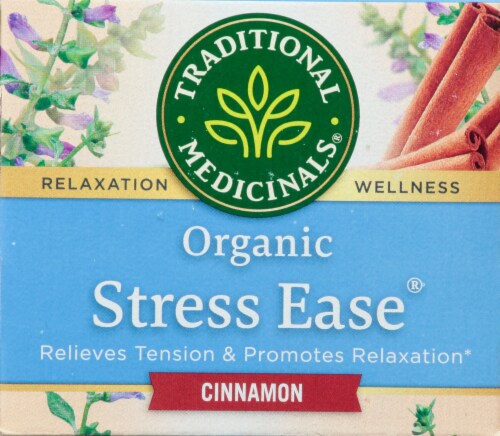 Traditional Medicinals Stress Ease Cinnamon Herbal Tea Perspective: top