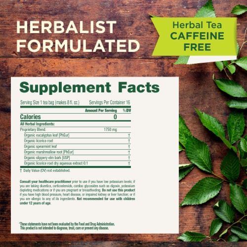 Traditional Medicinals Organic Throat Coat Eucalyptus Tea Perspective: top