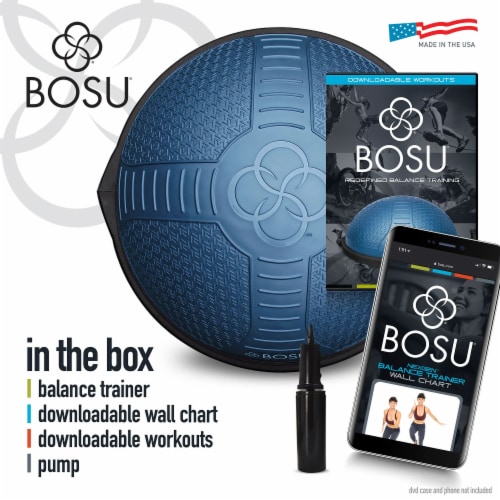 Bosu Home Balance Trainer for Strength, Flexibility, and Cardio Workouts, Blue Perspective: top