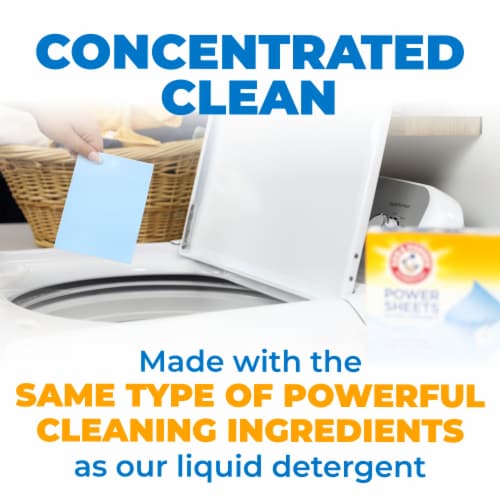ARM & HAMMER Power Sheets Fresh Linen Laundry Detergent Sheets Perspective: top