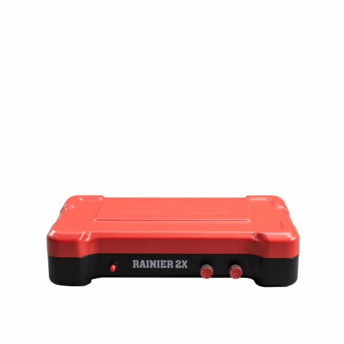 Camp Chef Rainier Camp Stove with Two Burner Grill/Griddle Combo Perspective: top
