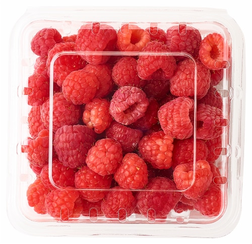 Fresh Red Raspberries Perspective: top