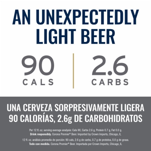 Corona Premier Mexican Lager Light Beer Perspective: top
