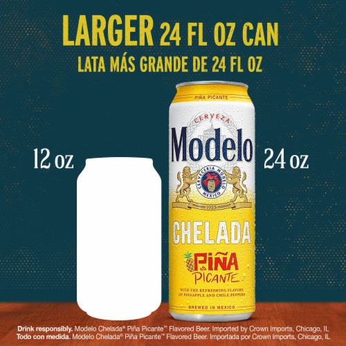 Modelo Chelada Pina Picante Mexican Import Flavored Beer Perspective: top