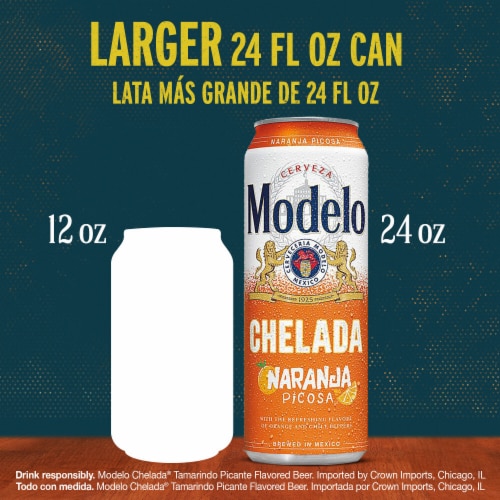 Modelo Chelada Naranja Picosa Mexican Import Flavored Beer Perspective: top