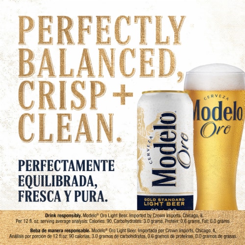 Modelo Oro Mexican Lager Light Beer Perspective: top
