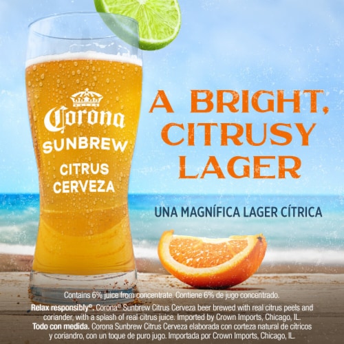 Corona Sunbrew Citrus Cerveza Mexican Import Beer Perspective: top