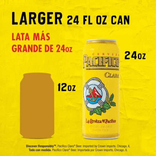 Pacifico Clara Lager Mexican Beer Perspective: top