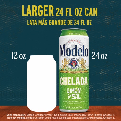 Modelo Chelada Limón y Sal Mexican Import Flavored Beer Perspective: top