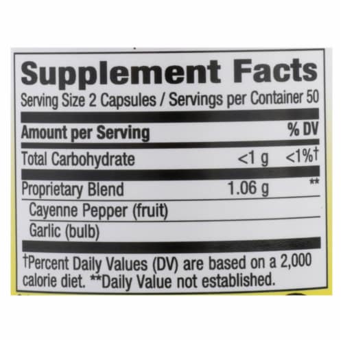 Nature's Way Cayenne & Garlic Capsules Perspective: top