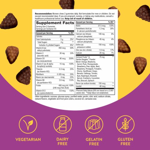 Nature's Way Alive! Mixed Berry Women's Multi-Vitamins Gummies Perspective: top