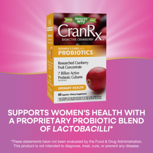 Nature’s Way CranRx Women’s Care With Probiotics Capsules 7 Billion Active Probiotic Cultures Perspective: top