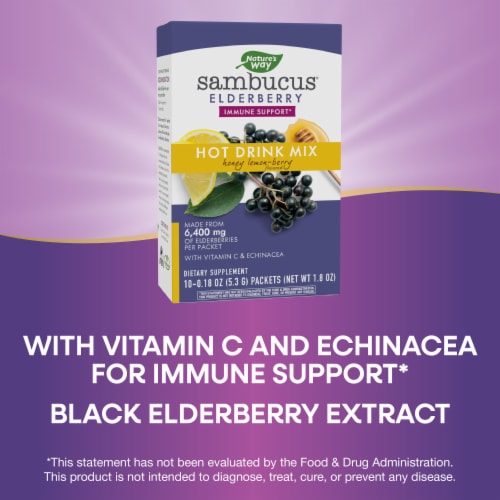 Nature's Way Sambucus Soothing Elderberry Hot Drink Mix Packets Perspective: top