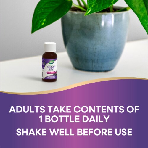 Nature's Way Sambucus Immune Elderberry Vitamin C Zinc Echinacea Propolis Immune Support Syrup Shot Perspective: top