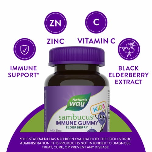 Nature's Way® Sambucus™ Kids Immune Support Gummies 1600mg Perspective: top