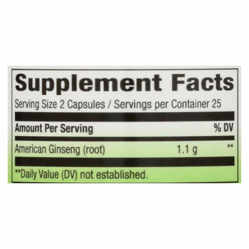 Nature's Way American Ginseng Root Capsules 550mg Perspective: top