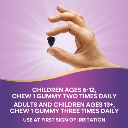 Nature's Way Sambucus Cough Relief + Immune South African Geranium Root Extract Elderberry Gummies Perspective: top
