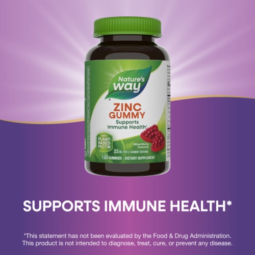 Nature's Way Mixed Berry 11 mg Zinc Gummies Perspective: top