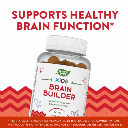 Nature's Way Kids Brain Builder Dietary Supplement Gummies Perspective: top