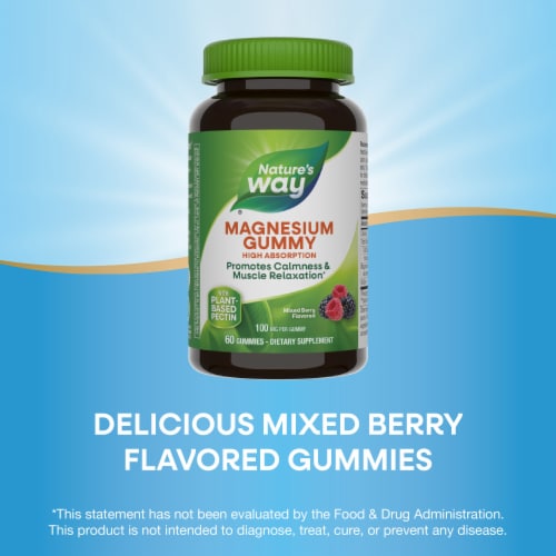Nature’s Way Magnesium with Magnesium Citrate Mixed Berry Flavored Gummies Perspective: top