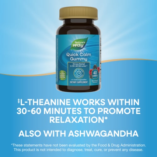 Nature’s Way Quick Calm With Ashwagandha And L Theanine Mixed Berry Flavored Gummies Perspective: top