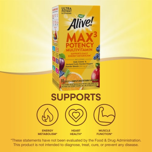 Nature's Way Alive! Max 3 Daily Max Potency Tablets Perspective: top