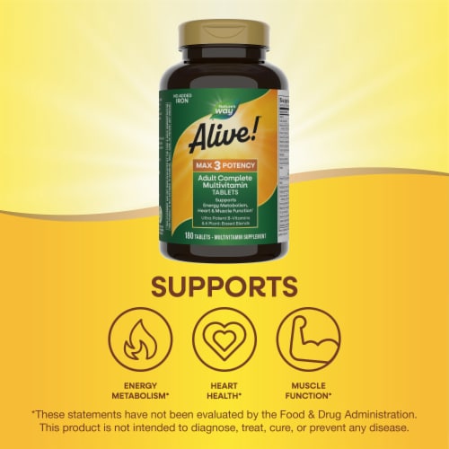 Nature's Way® Alive!® Iron-Free Multivitamin Max Potency Tablets 600mg Perspective: top