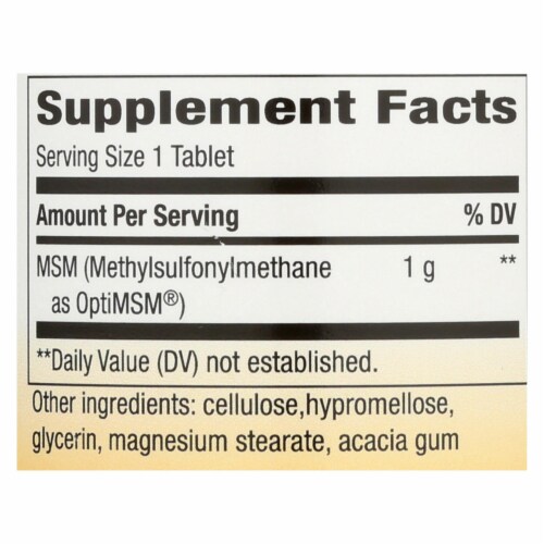 Nature's Way® MSM Dietary Supplement Vegan Tablets 1000mg Perspective: top