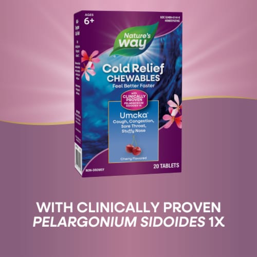 Nature's Way® Umcka® Cold Care Cherry Flavor Chewable Tablets Perspective: top