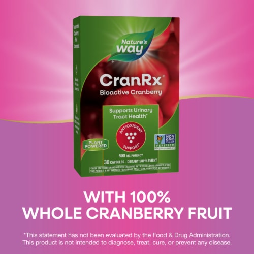 Nature's Way CranRx BioActive Cranberry Capsules 500 mg Potency Perspective: top