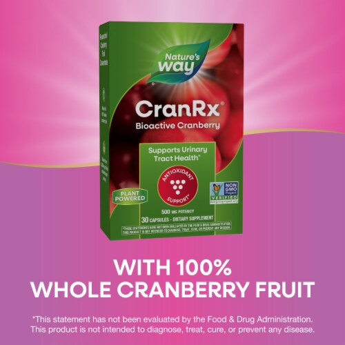 Nature's Way CranRx BioActive Cranberry Capsules 500 mg Potency Perspective: top