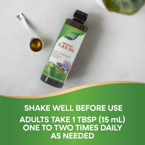 Nature's Way Organic Flax Omega 3 Omega 9 Omega 6 USDA Organic Cold Press Unrefined Oil Perspective: top