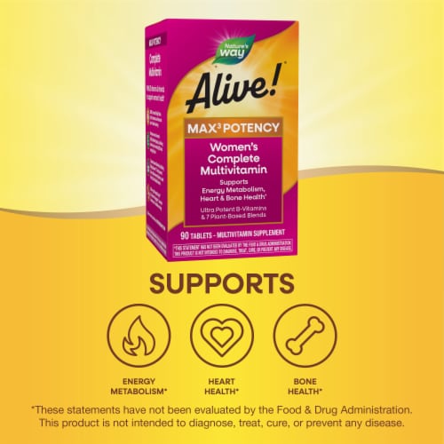 Nature's Way® Alive!® Women's Max Potency Muli-Vitamin Supplement Tablets 600mg Perspective: top