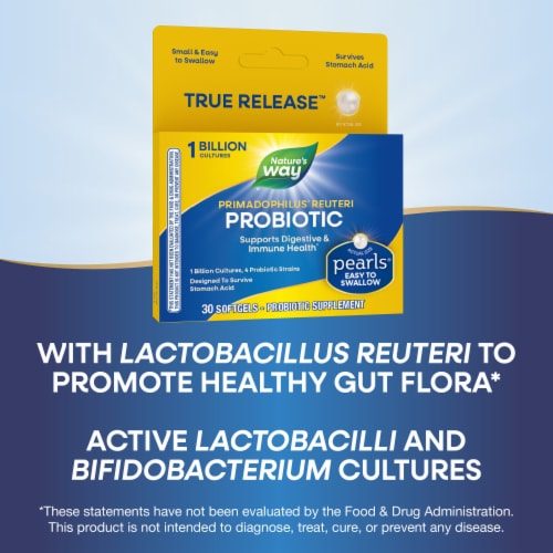 Nature's Way Primadophilus Reuteri Pearls Probiotic Softgels Perspective: top