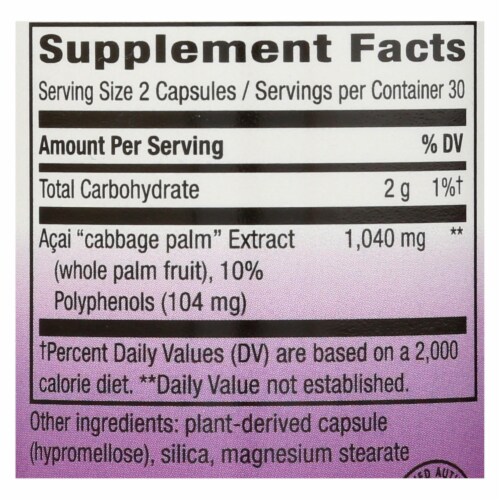 Nature's Way® Acai Standardized Vcaps Perspective: top
