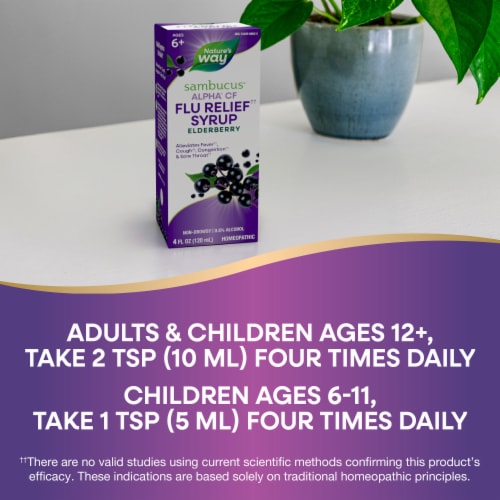 Nature's Way Sambucus Alpha CF Flu Relief Elderberry Syrup Perspective: top