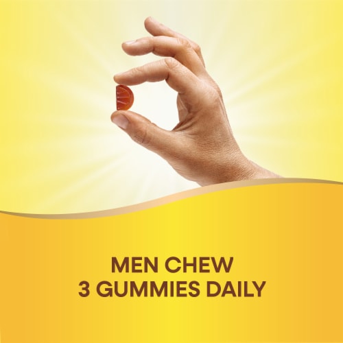 Nature's Way Alive! Men's Premium Multivitamin B Vitamins Orange Cherry and Grape Flavored Gummy Perspective: top