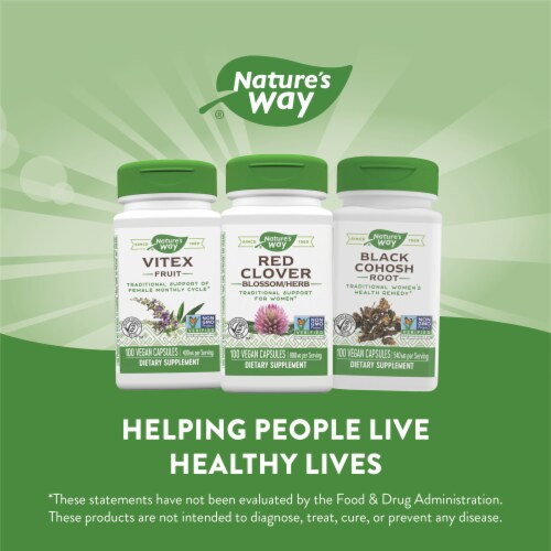 Nature's Way Red Clover Blossom & Herb Capsules Perspective: top