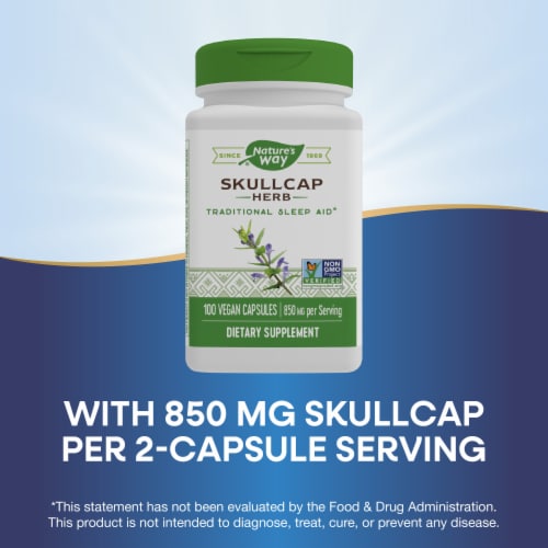 Nature's Way Scullcap Herb Capsules Perspective: top