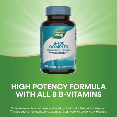 Nature's Way® B-100 Complex Dietary Supplement Capsules Perspective: top
