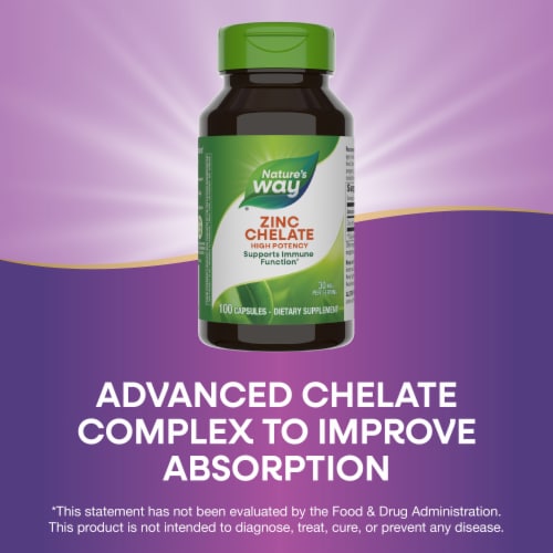Nature's Way® Zinc Chelate Dietary Supplement Capsules Perspective: top